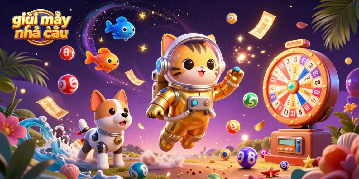 Experience the magic with giải mã nhà cái in this vibrant 3D casino-themed scene, showcasing fun elements and energetic interactions.