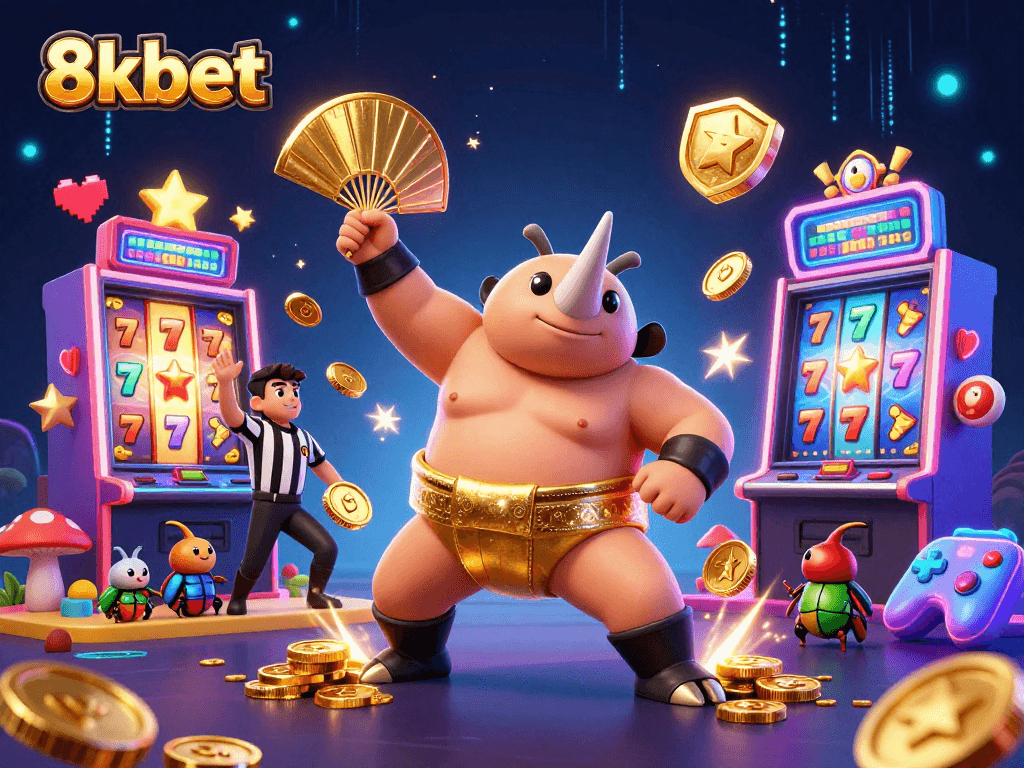 Experience thrilling gameplay at 8xbet with vivid scene featuring gaming excitement and dynamic slot machines.