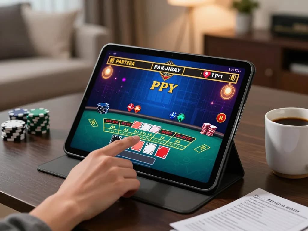 Engaging online blackjack gameplay on a tablet showcasing the exciting world of s8 gaming.
