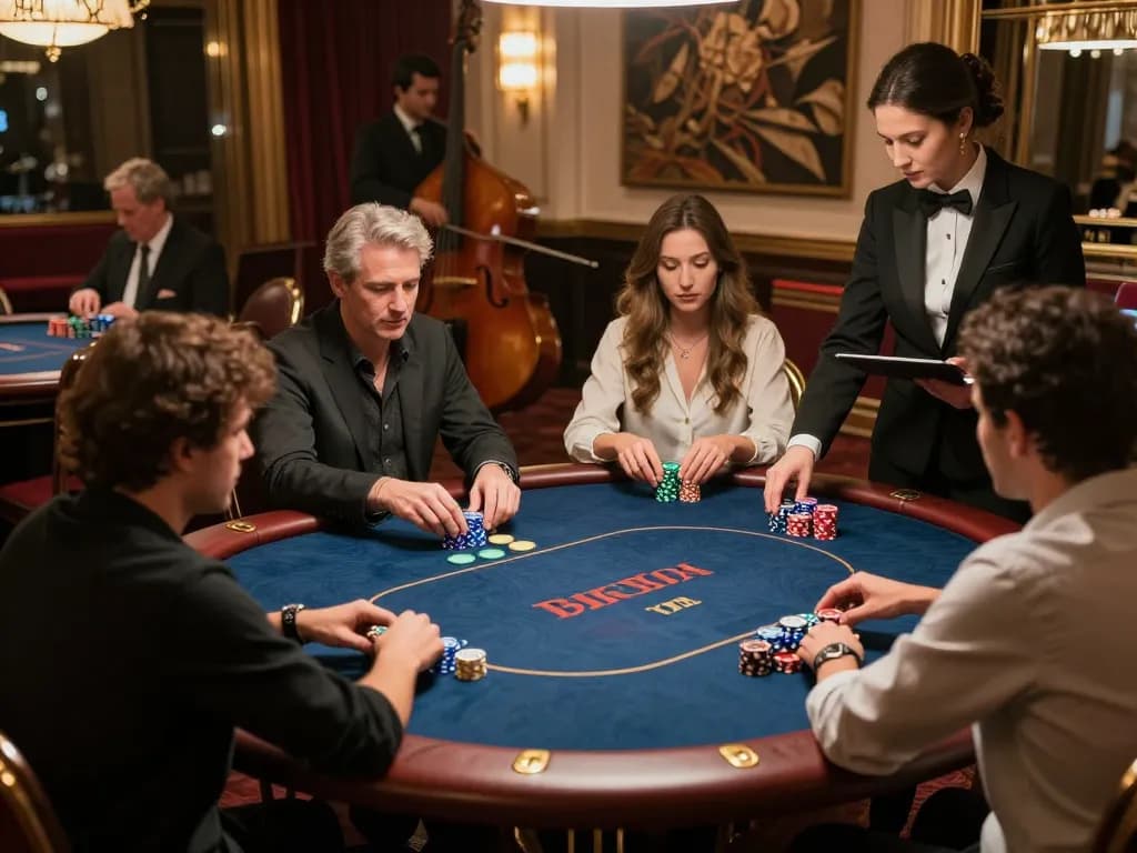 Players strategizing in a high-stakes poker game at xx88 VIP lounge