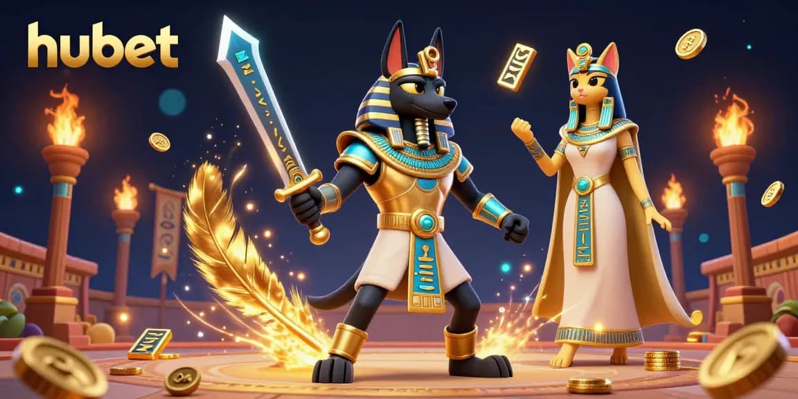 Experience the excitement of gambling at hubet with Anubis and Bastet in this vibrant arena.