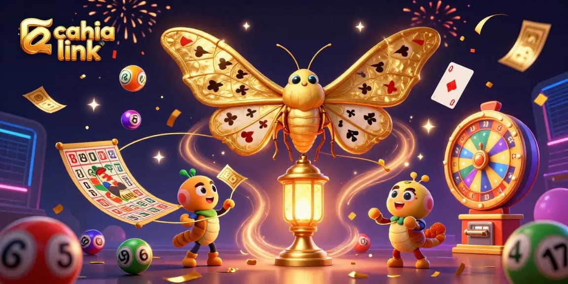 Experience thrilling moments with cakhia link as golden elements illuminate a vibrant casino scene.