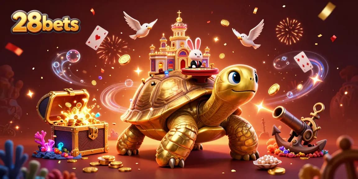 28bets showcases a vibrant 3D casino scene with playful characters and dynamic gaming elements.