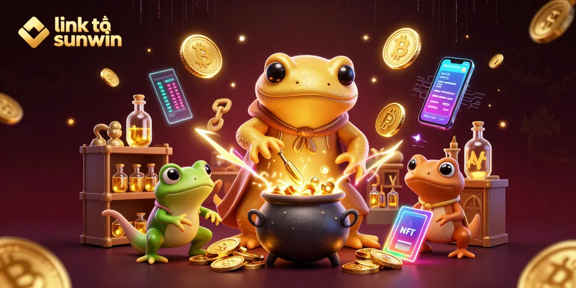 Play to win with link tải sunwin, featuring a golden salamander alchemist in a magical casino