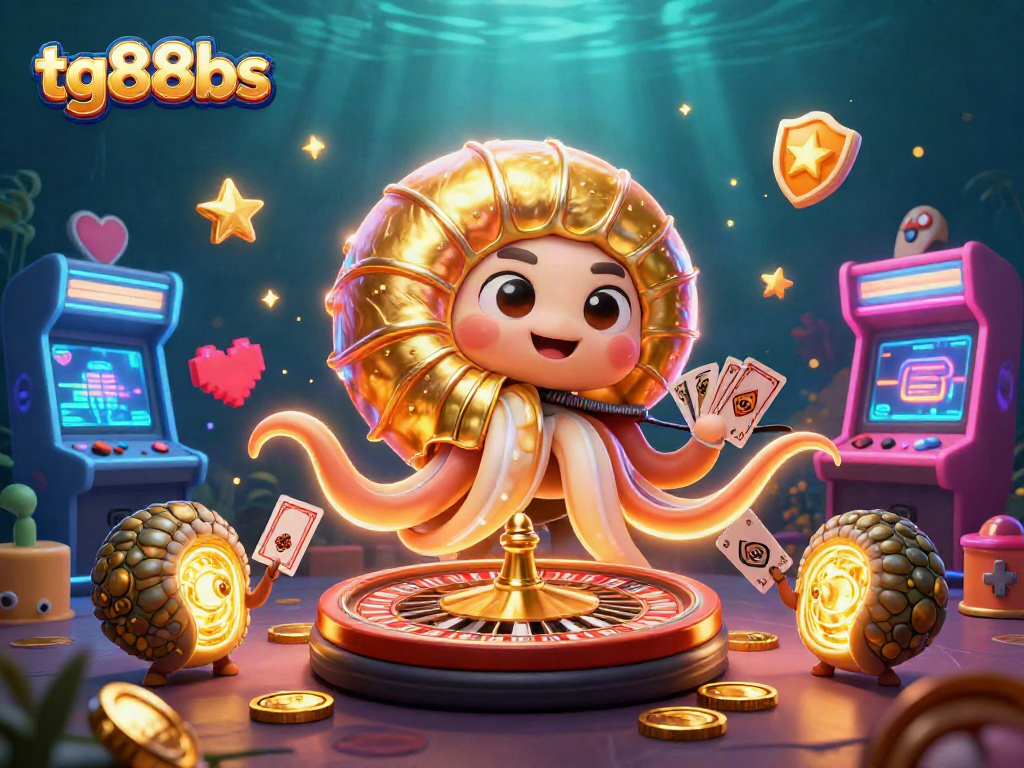 Engage with thrilling tg88bs casino games, featuring a giant nautilus and vibrant gaming elements.