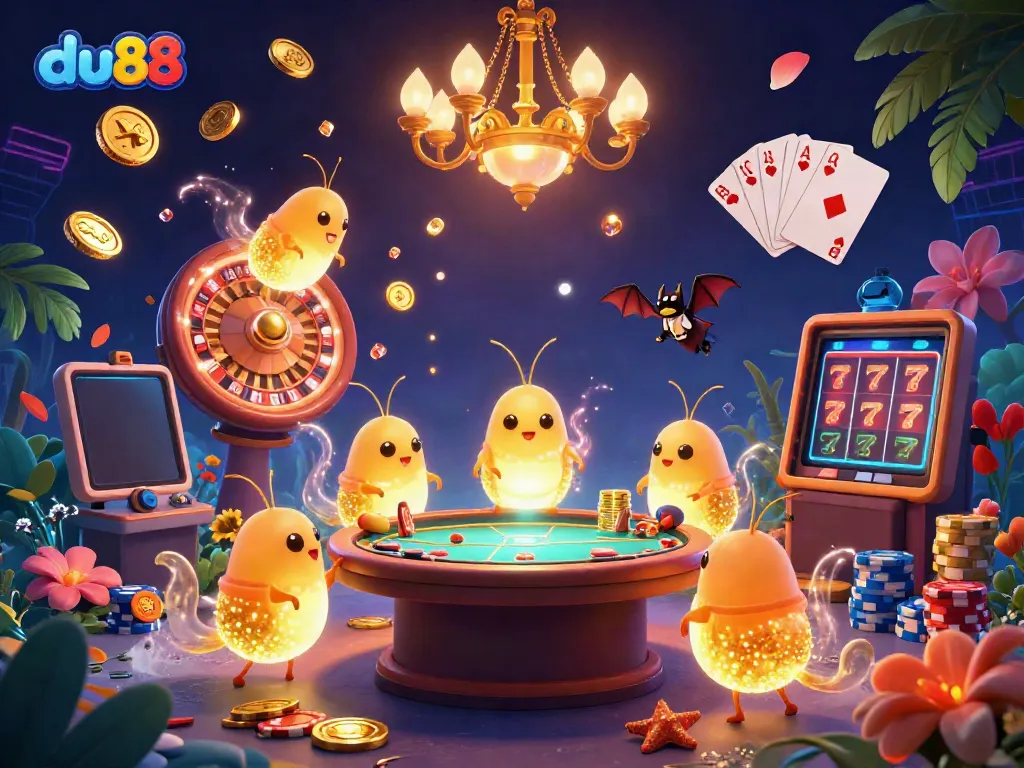 Experience thrilling gameplay at du88 with vibrant glowworms lighting up the underwater casino scene.