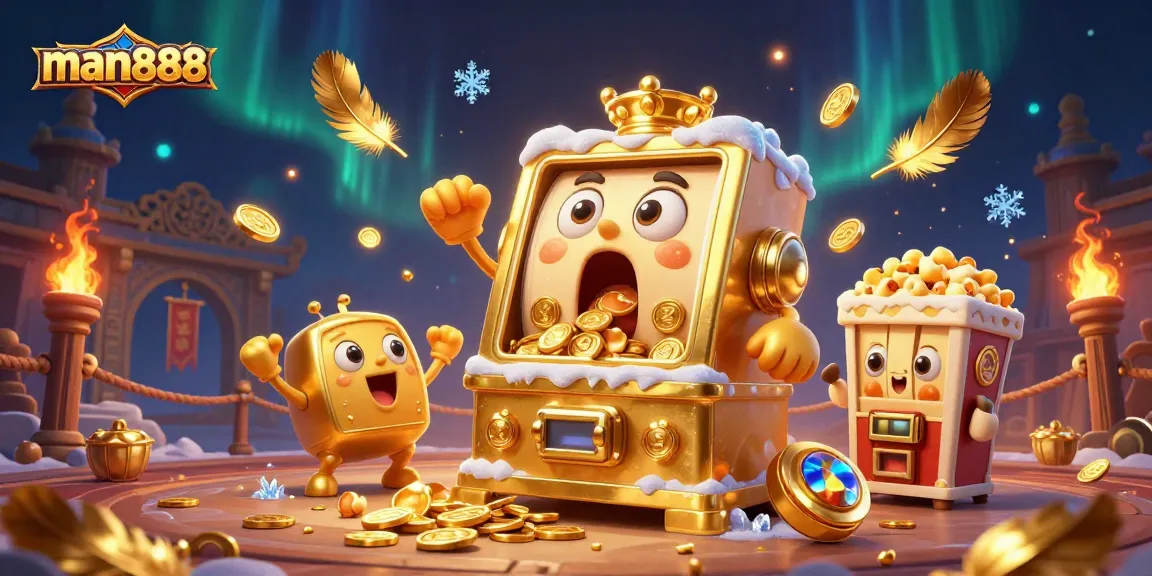 Experience the excitement of man888 as the golden slot machine celebrates a jackpot!
