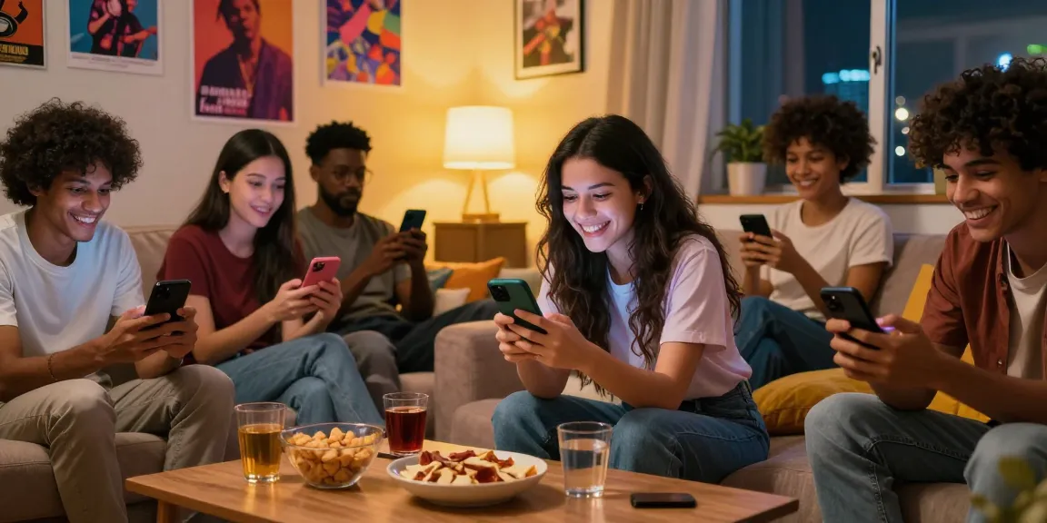 Friends exploring erome leaks together in a cozy living room filled with laughter.