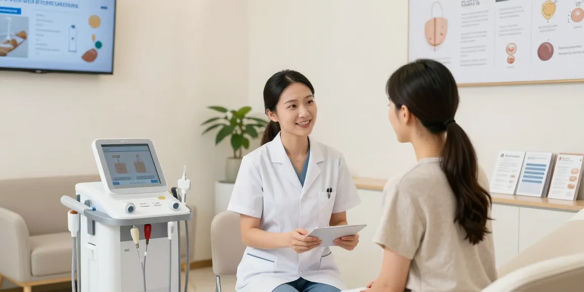 Tratamiento de microneedling con radiofrecuencia en Barcelona en una clínica de salud, mostrando atención al paciente y cuidado médico profesional.