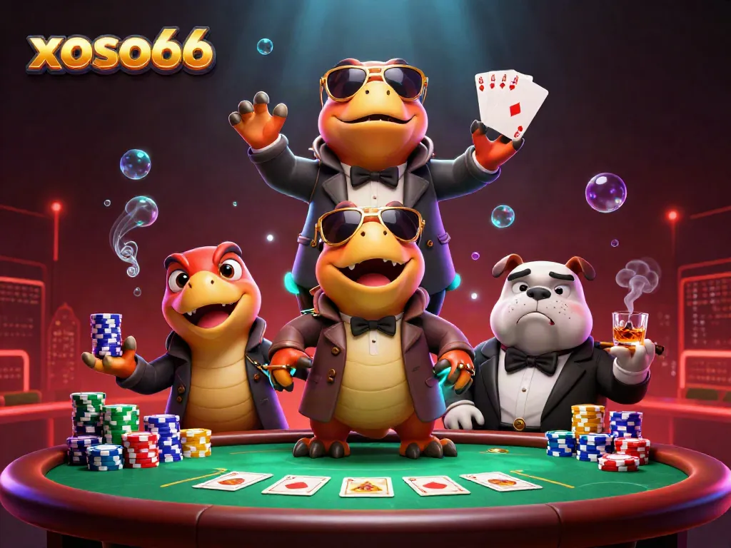 xoso66 champions vibrant casino scene with raptors disguised in trench coat at VIP entrance
