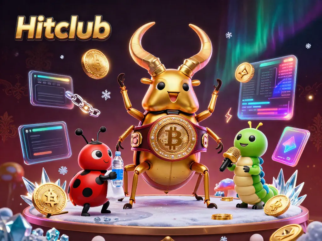 Engage with the Hitclub gaming scene featuring dynamic characters, crypto elements, and rich detail.