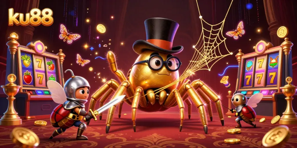 Experience thrilling gameplay at ku88 with a giant golden tarantula, beetle knight, and enchanting slot features.