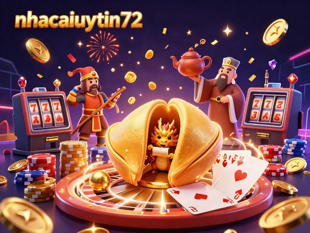 Engage with the thrilling scene of nhacaiuytin72 featuring action-packed casino elements and golden fortunes galore.