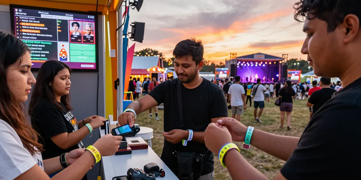 Efficient usage of pago cashless en eventos with NFC wristbands enhancing festival experience.