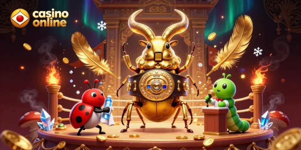 Juega en el casino online con el escarabajo dorado campeón mientras gana monedas y bonificaciones.
