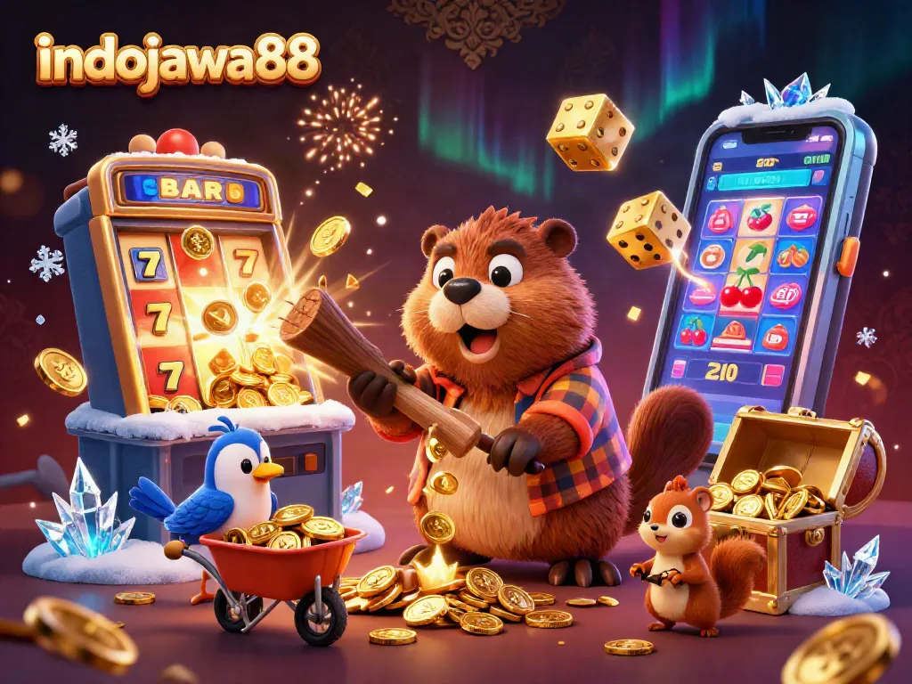 Mainkan indojawa88 dengan beaver dan teman-temannya mengumpulkan koin emas di kasino
