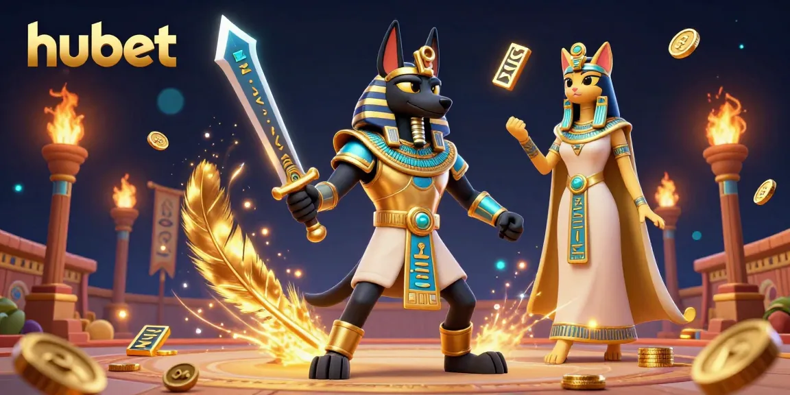 Experience the excitement of gambling at hubet with Anubis and Bastet in this vibrant arena.
