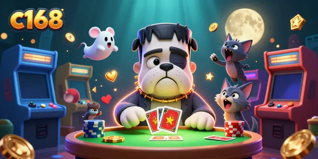 Engage with the c168 casino world where cards are dealt by a quirky Frankenstein bulldog, creating excitement.