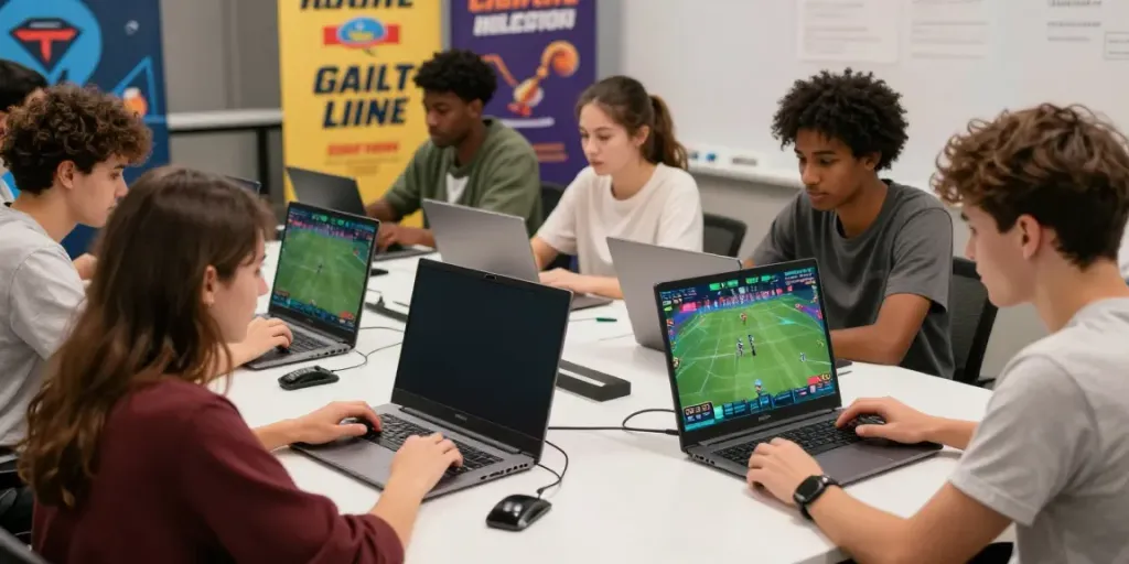 Exciting scene at https://man88.hair/ showcasing friends enjoying sports betting with devices.